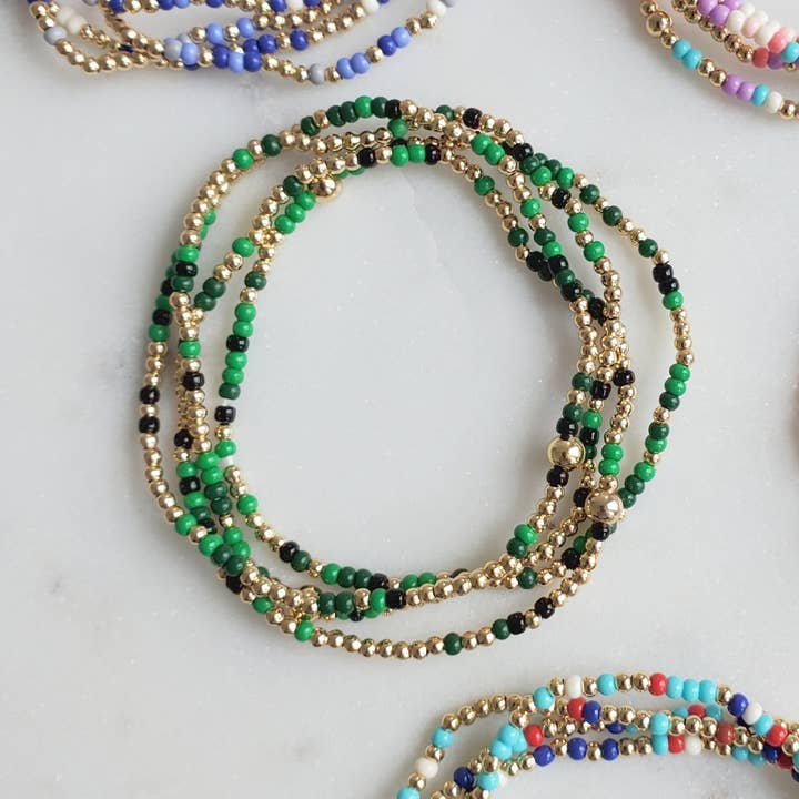 Green Shades Miyuki Bracelet for wholesale by Alma Libre Jewelry