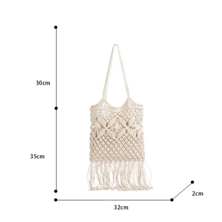 Funkyrel® Atzbranding Limited - Wholesale Tote Bag - Women's - Cosbai - Boho Fringe Crochet Bag - Basic & Chic8