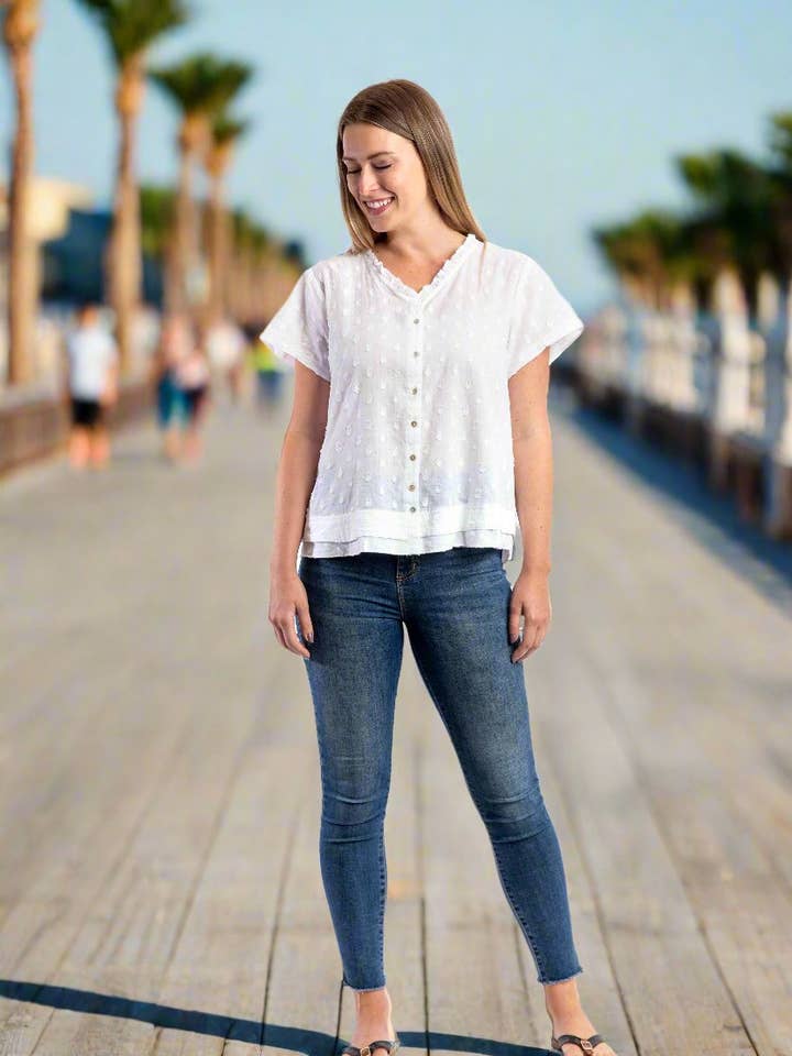 Camisa Capricornio en Dobby Blanco para venta al por mayor de Mozaic by Euro Dreaming