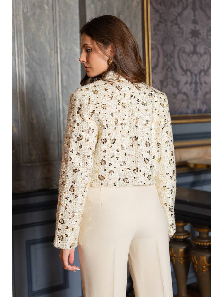 CHOKLATE PARIS - Wholesale Jacket – Women's - Jenny short sequin tweed jacket - CK08346-57