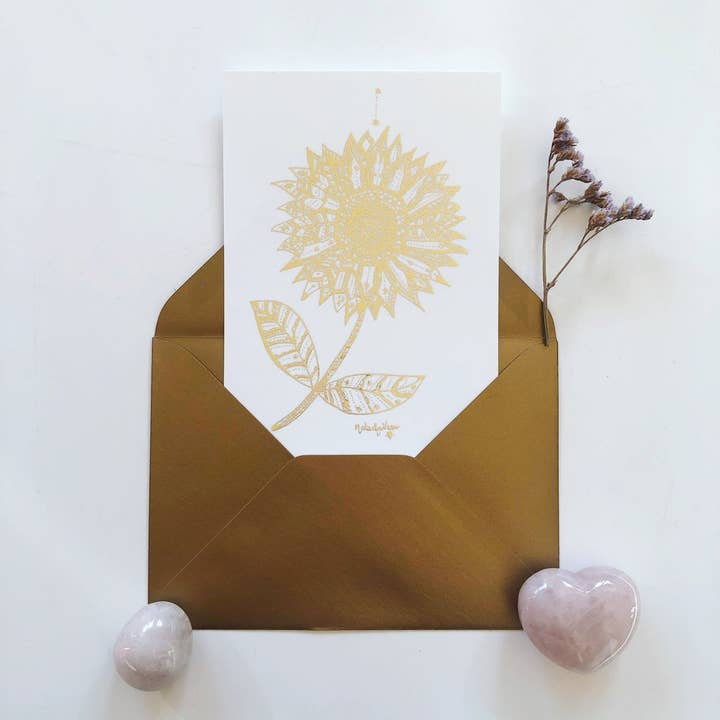 Lykønskningskort* Solsikke* for engroshandel hos Let Me Fly