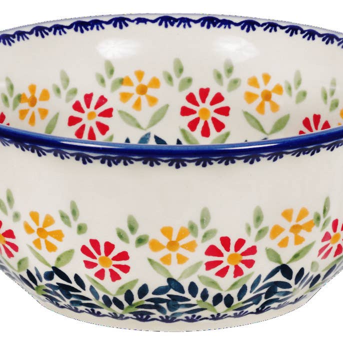 Bowl, Round, 6.5" in "Flower Power" by Manufaktura | M084T-JS14 for wholesale by Polish Pottery Outlet