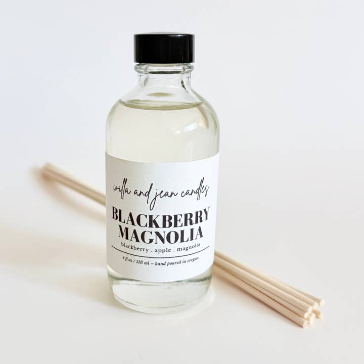 Blackberry Magnolia Reed Diffuser for wholesale by Willa and Jean Candles