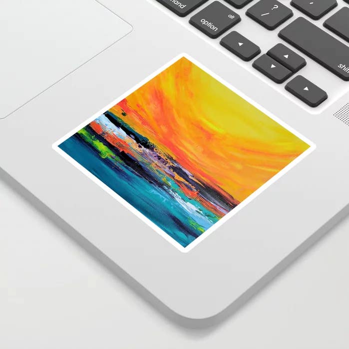 Yellow Landscape Die Cut Stickers for wholesale by Studio K8Ki