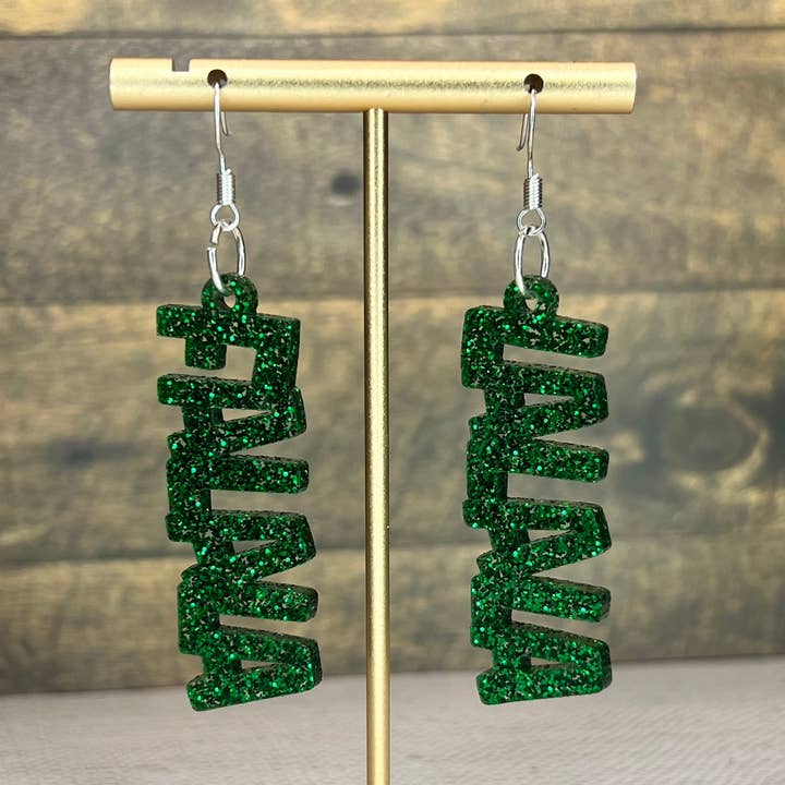 Pendenti singoli natalizi in acrilico Falalalala per la vendita all'ingrosso da parte di Krafts and Junk TX