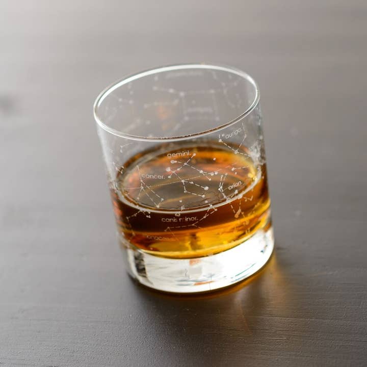 Well Told - Wholesale Cocktail/Liquor Glass - Northern Winter Sky Constellation Rocks Glass