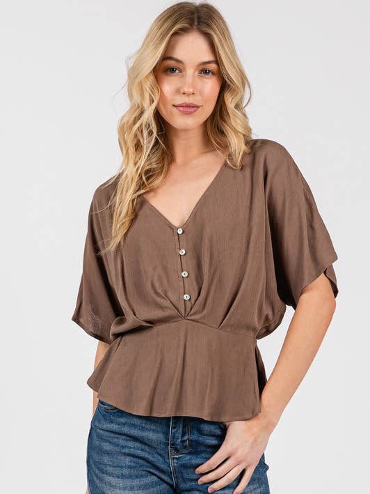 KIMONO TOP WITH DRAPED SLEEVES - VT3396 for wholesale by Calista