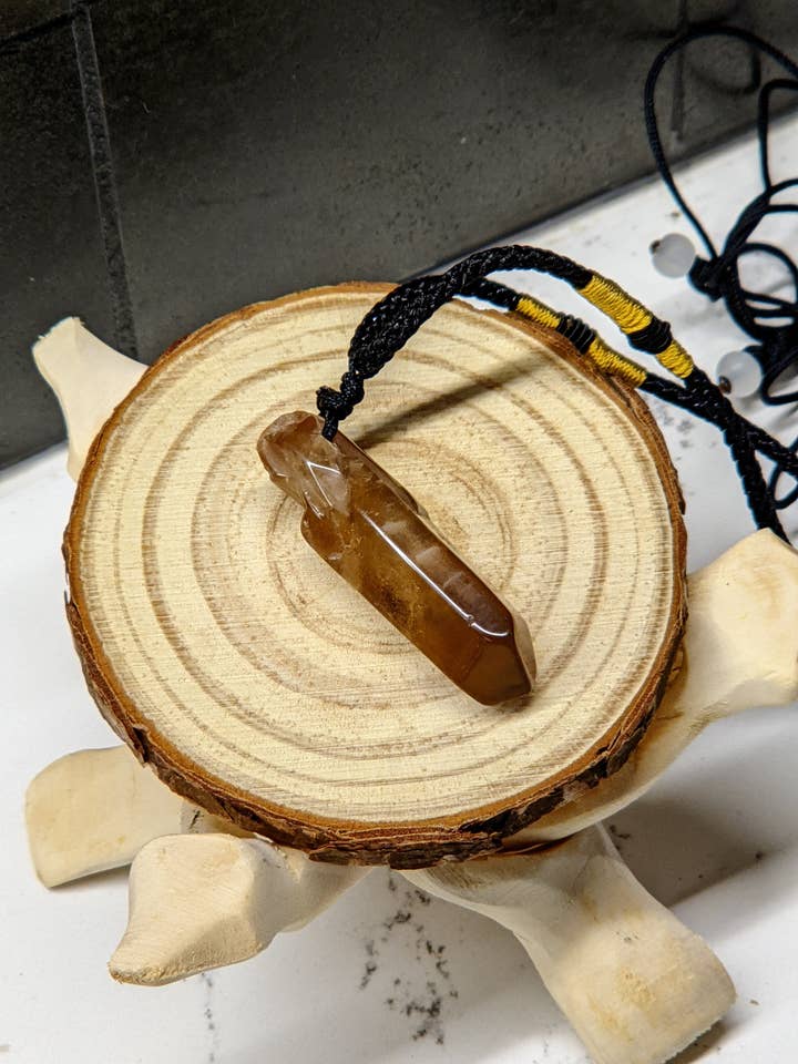 Collar de Cuarzo Ahumado y Citrino: Atrae Abundancia y Positividad, Regalo de Cristal para Navidad para venta al por mayor de Moon Rituals