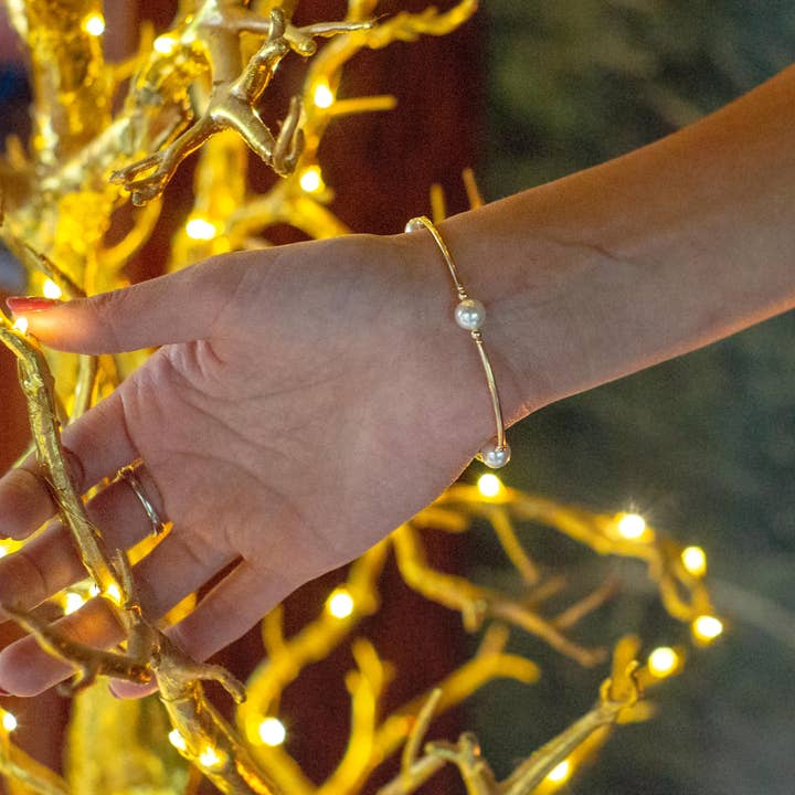 Made as Intended - Wholesale Beaded Bracelet - 8mm White Blessing Bracelet with Gold Filled Tubes2