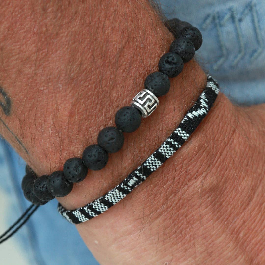 Love Ibiza - Venta al por mayor Pulsera de cuentas - Brazalete black lava para hombre1