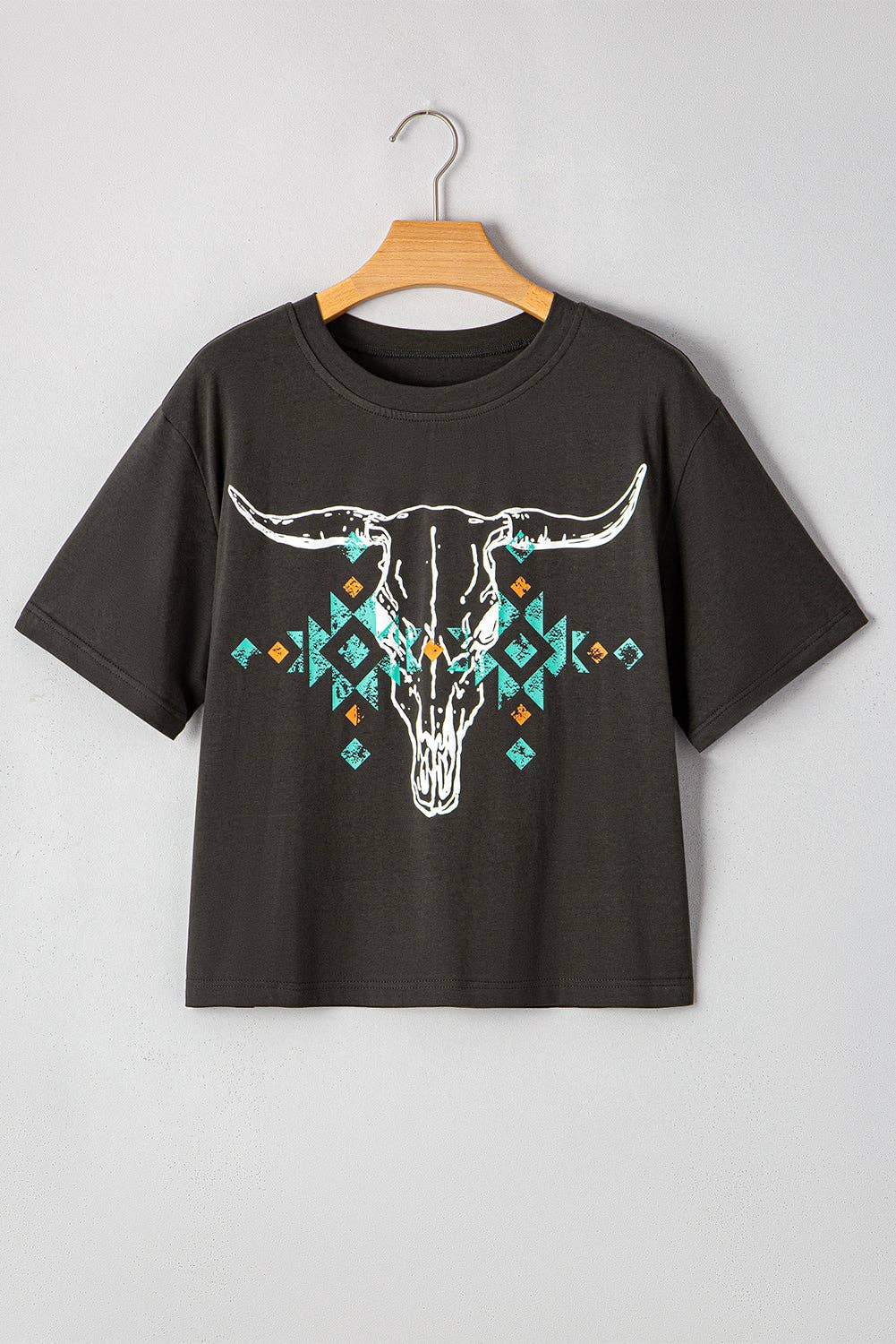 Carbon Grey Western Aztec Crewneck T-Shirt for wholesale on Faire5
