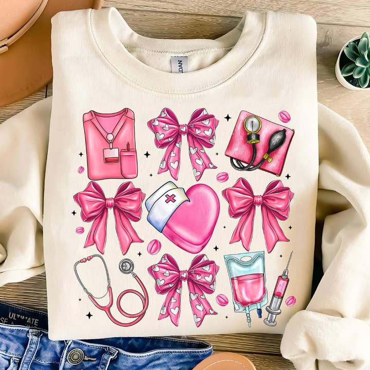 VEM Creations Wholesale - Venta al por mayor Sudadera estampada - Mujer - Enfermera Valentine2