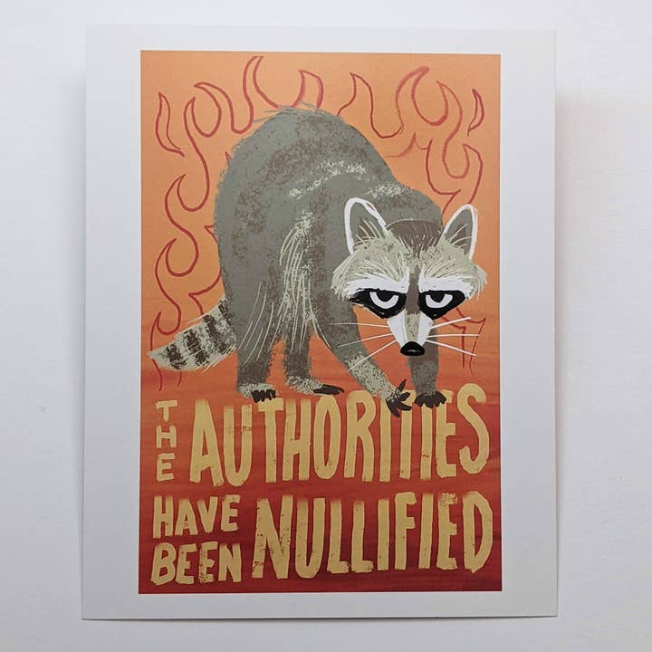 Myndigheterna har upphävts Racoon - Art Print för wholesale av Matthew Made Art