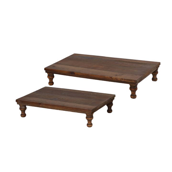 VIP Home & Garden - Wholesale Desk Riser - VIP Wood 19 in Brown Rectangular Planter Risers Set 2