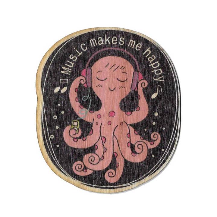 La musica mi rende felice per la vendita all'ingrosso da parte di Bamboo Wood Stickers