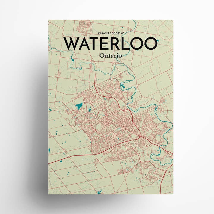 OurPoster.com - Wholesale Poster - Waterloo City Map Poster128