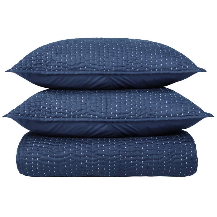 StiTCh कB - Kantha Quilted Bedspread With 2 Shams for wholesale by Bedlam