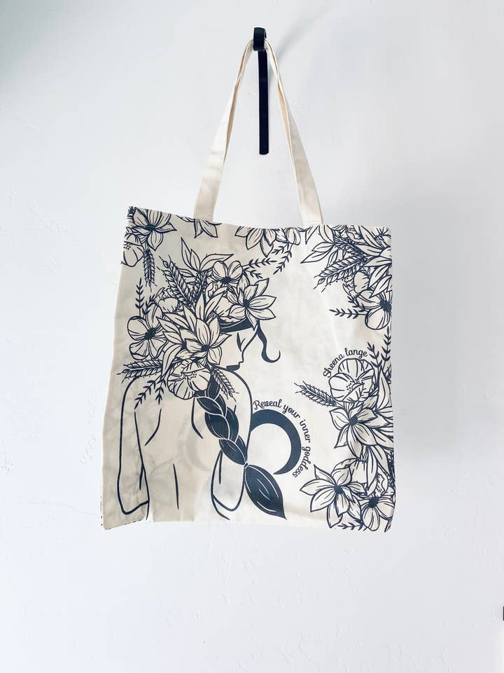 organic cotton tote bag - Demeter goddess of harvest design for wholesale by Sheena lange Illustrations