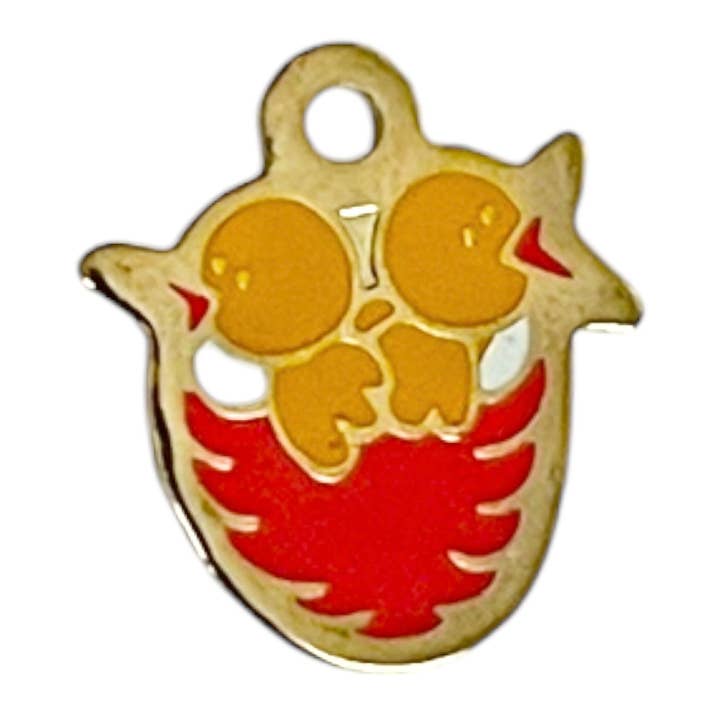 Enkelt vedhæng - Emalje Kyllinger for engroshandel hos The Sage Vintage