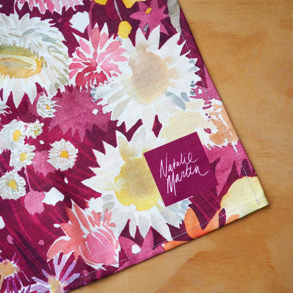Natalie Martin | Australian Watercolour Artist - Wholesale Tea Towel - 'The Everlasting Meadow' Tea Towel2