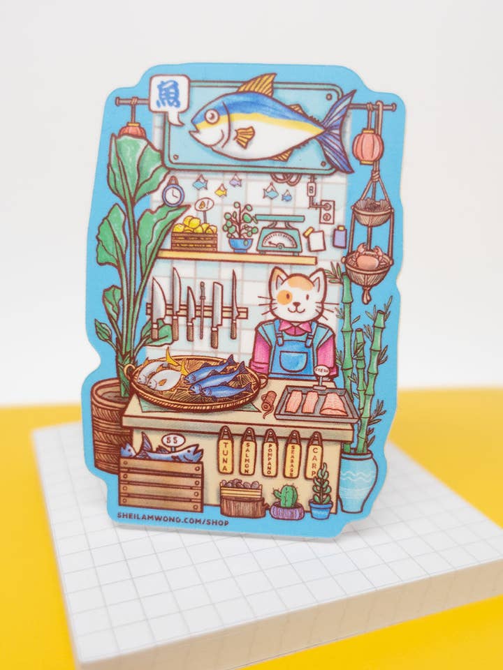 Fiskhandlare Klistermärke för wholesale av Sheila Wong