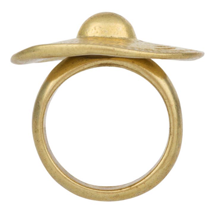 Gloria Mago - Wholesale Cocktail/Statement Ring - Gold ethnic ring round gold plated, size 161