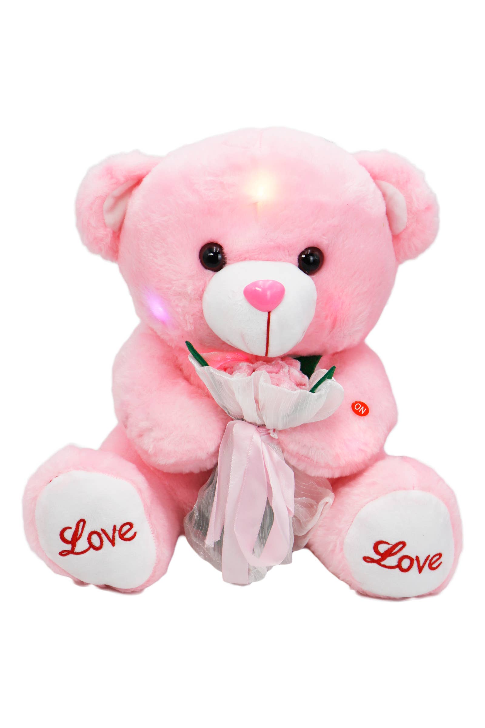 Cap Zone - Wholesale Stuffed/Plush Toy - Kids & Baby - Rose Flower Teddy Bear Music LED Stuffed Toy - 16 Inch4