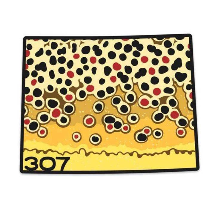 Wyo Brown Trout Pattern Sticker for wholesale by Fly Fish Wyoming