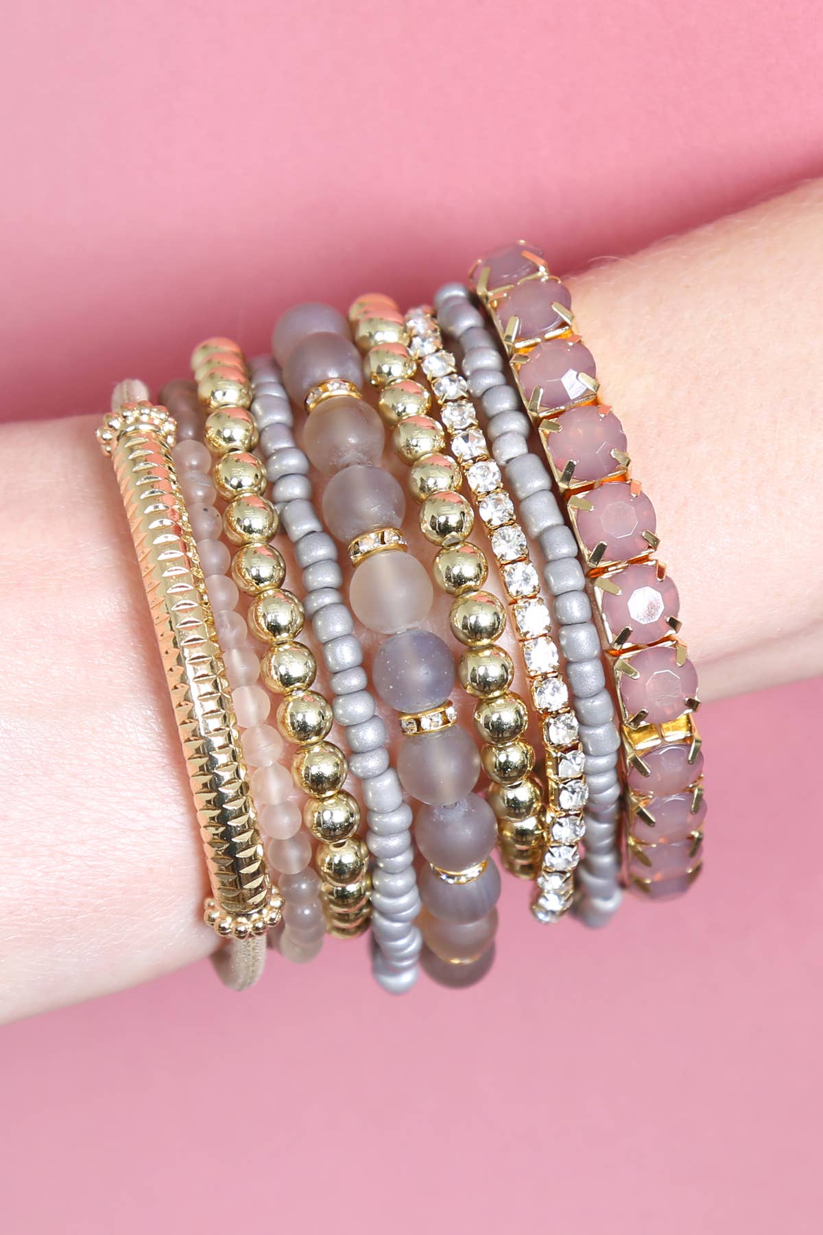 MYS Wholesale Inc - Wholesale Beaded Bracelet - Regular Size Stack-able Beads Bracelet Set17