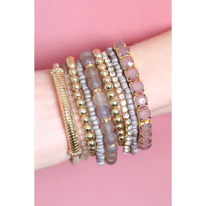 MYS Wholesale Inc - Wholesale Beaded Bracelet - Regular Size Stack-able Beads Bracelet Set17