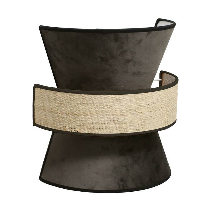 Applique GATSBY raphia et velours anthracite D30cm pour la vente par SEYNAVE