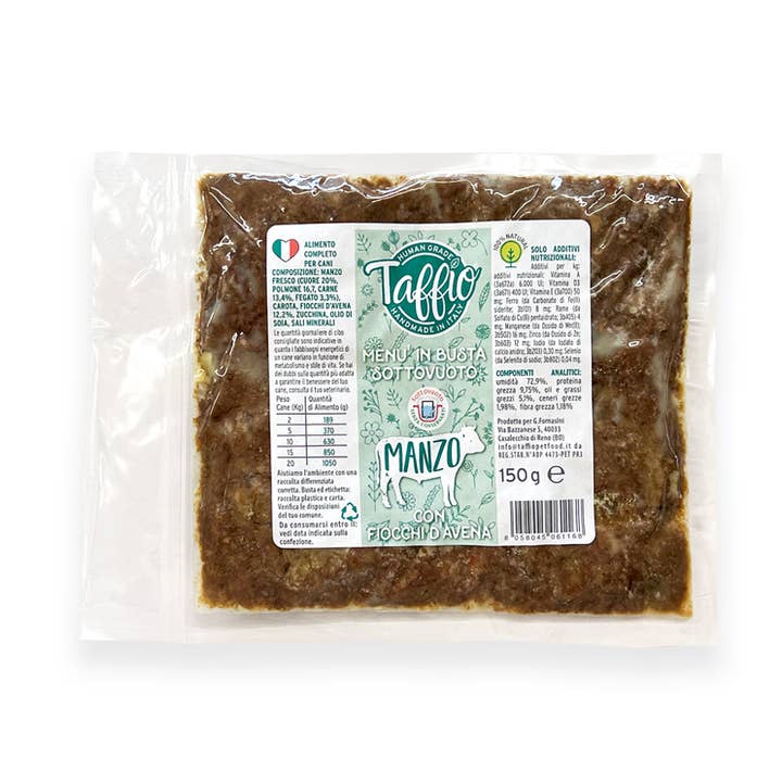 Sottovuoto di Manzo 150g per la vendita all'ingrosso da parte di TAFFIO PET FOOD