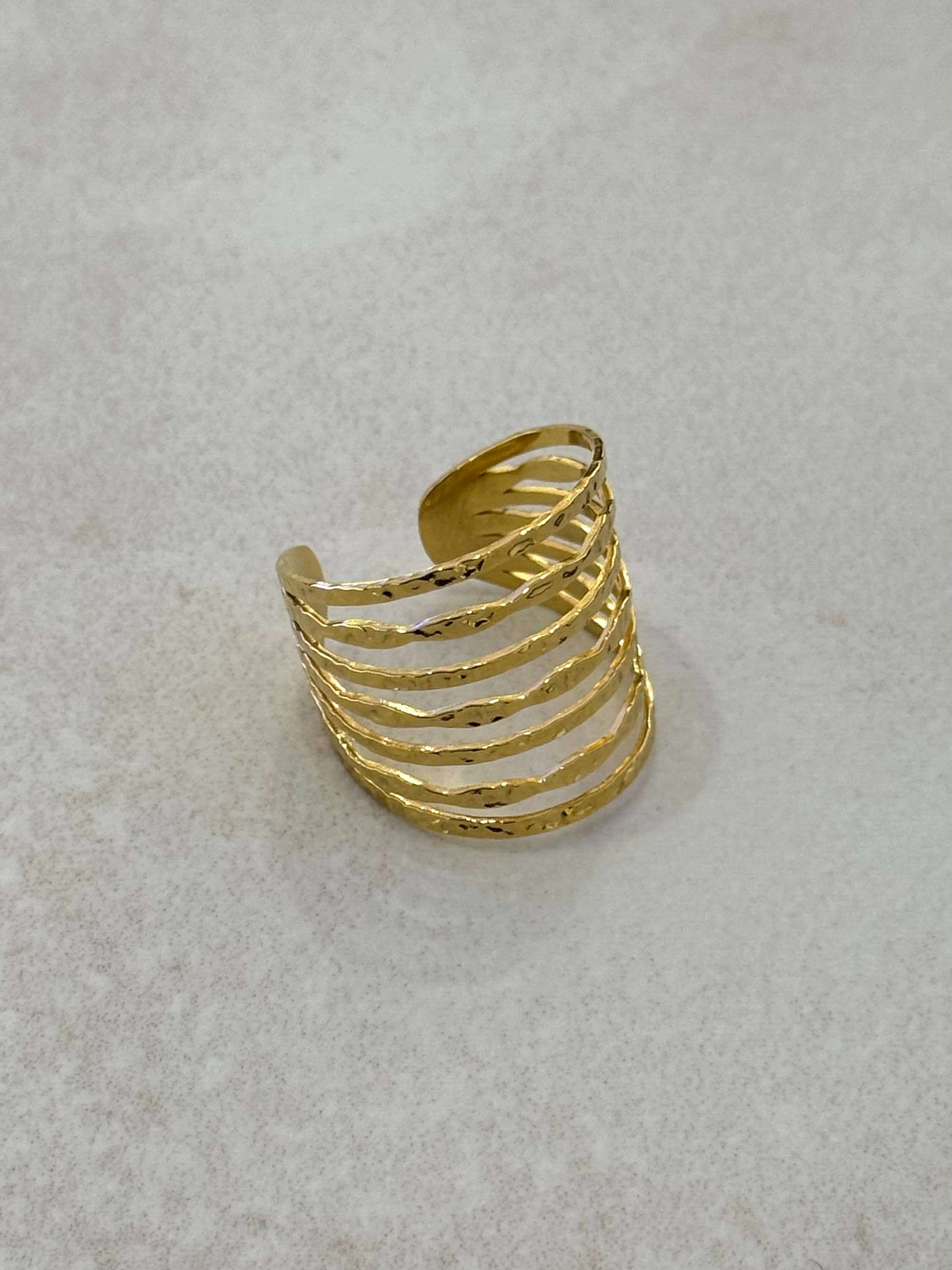 Cassette Barcelona – wholesale Band/Stackad Ring – Galle justerbar ring i rostfritt stål