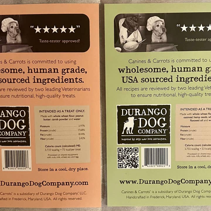 Durango Dog Co - Wholesale Pet Treats - Dog - CANINES & CARROTS Large Bites Vegan Dog Treats
