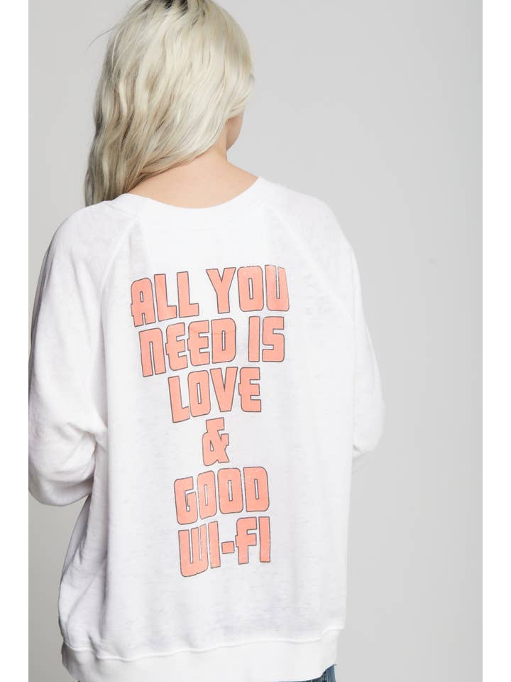 WHITE 302230 - 330 Love & Good Wifi Ls Burnout Sweatshirt for wholesale on Faire1