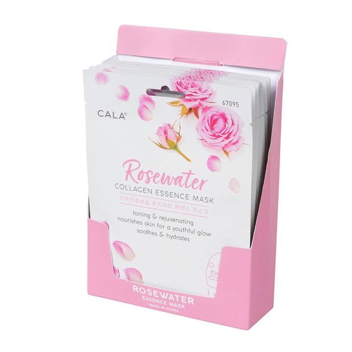 PINEAPPLE Beauty - Wholesale Skincare Face Mask - CALA 67095 Essence Facial Mask Sheet Rosewater - 12pc