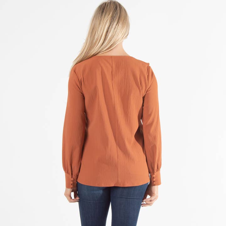Howard's - Wholesale Blouse – Women’s - Sale - Celine Asymmetrical Long Sleeve Ruffle Top3