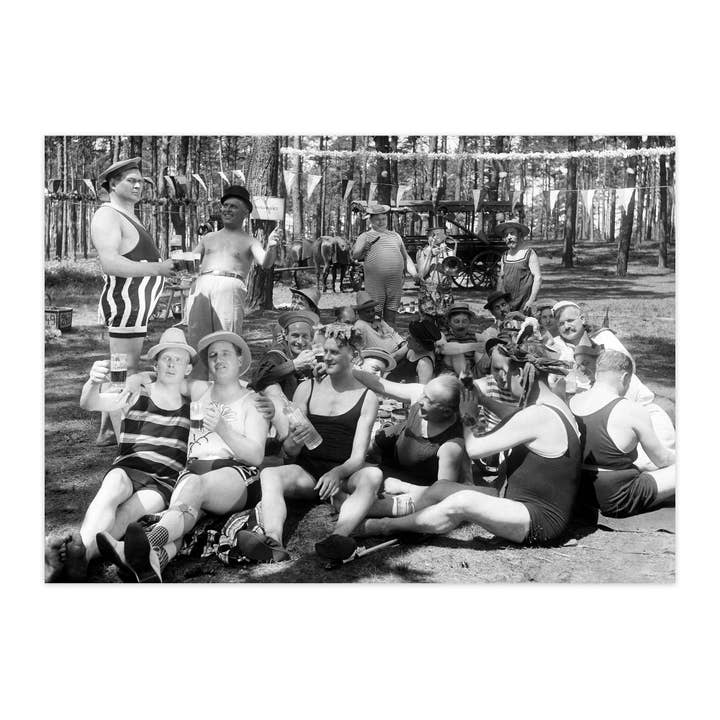 Carte postale "La joyeuse partie de messieurs" pour la vente par paruspaper. nutzfeine papeterie