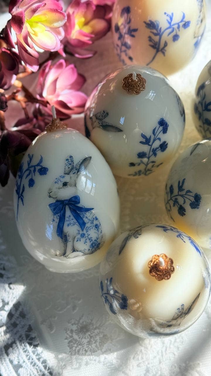 VR.candle - Wholesale Novelty Candle - Vintage Easter Egg Bunny Candle: Spring Rabbit Decor8