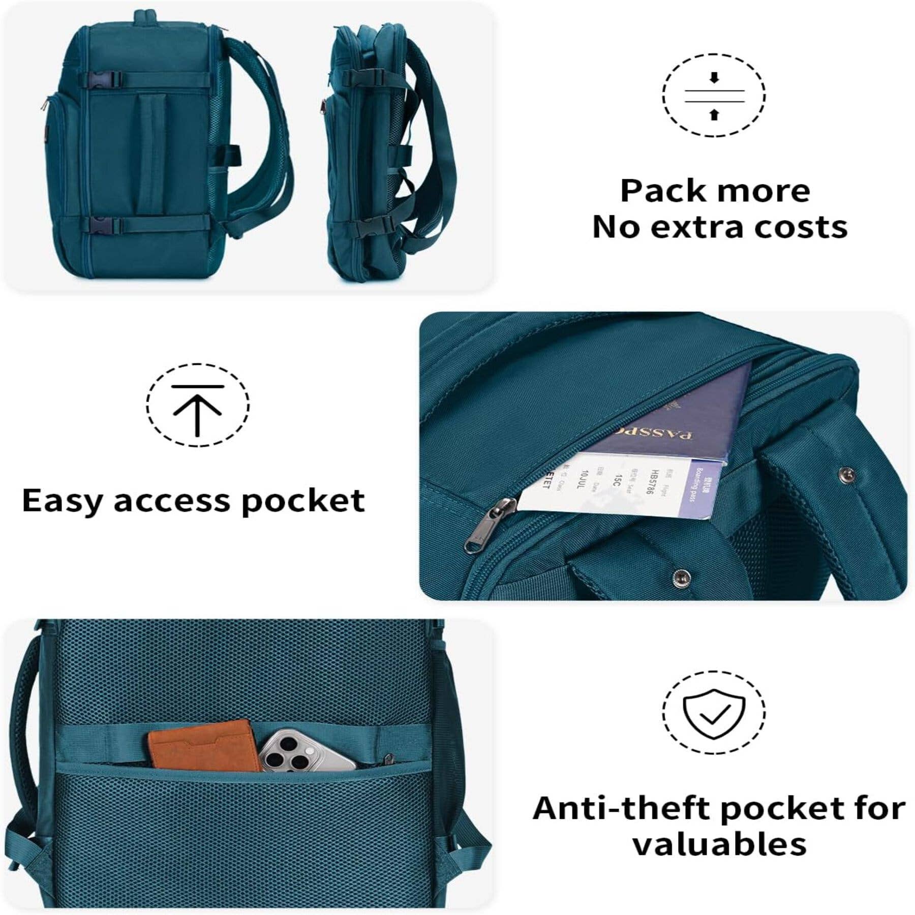 wandf - Wholesale Backpack – Unisex - ECOHUB 30L Flight-Approved Backpack USB Charging Port Bags43