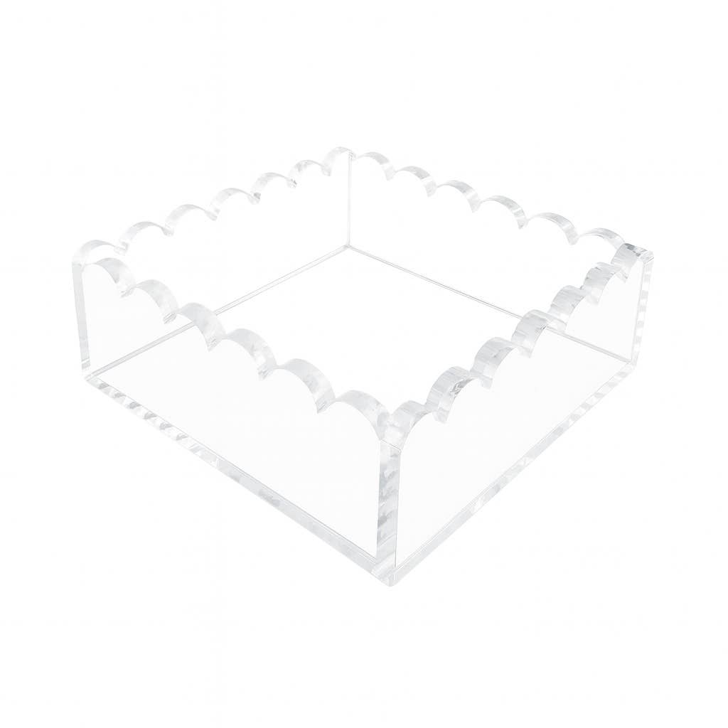 Maven Home - Wholesale Napkin Holder - Cocktail Napkin Holder, Scalloped/Clear