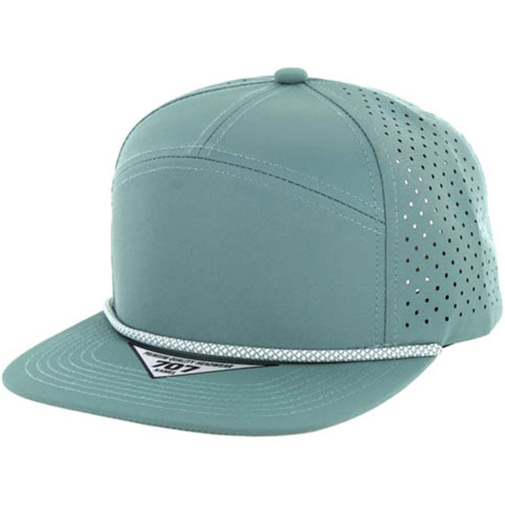 Zion Brand - Wholesale Flat Brim Cap - Unisex - BLANK 7 PANEL HYDRO WITH ROPE SNAPBACK CAP9