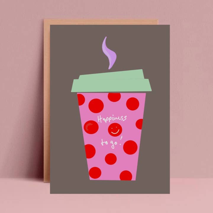 * Bonheur à emporter * Carte postale de café * pour la vente par Ute Arnold / Hej.Ibiza