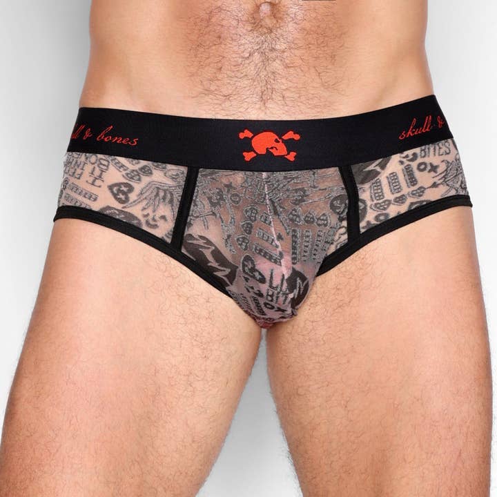 Love Bites Burnout Black Ombre Brief for wholesale by Skull & Bones