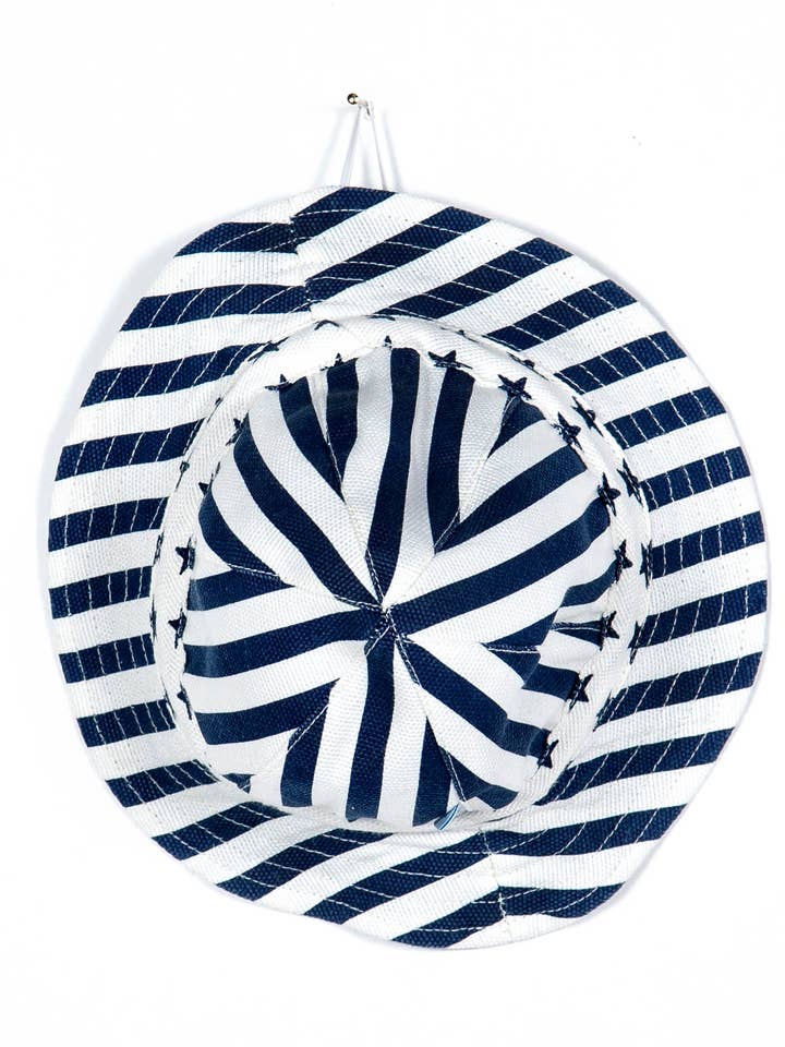 Dark blue striped hat for wholesale by Pêra Doce