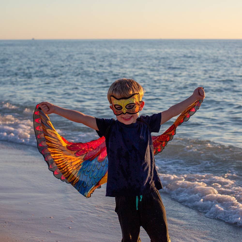 DREAMY DRESS-UPS® - Wholesale Cape – Child - Golden Pheasant Wings + Mask (Kids Cape Costume Set)
