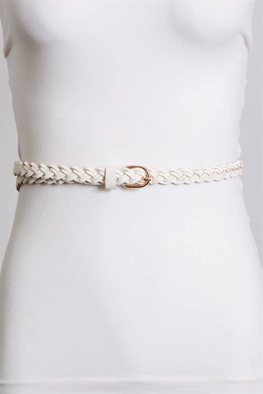 Leto Accessories - Wholesale Belt - Women's - Faux Leather Skinny Braided Belt1
