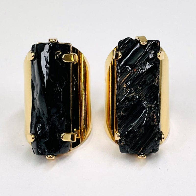 Rock Paradise - Venta al por mayor Anillos grandes/de cóctel - Anillo de cristal turmalina negro7