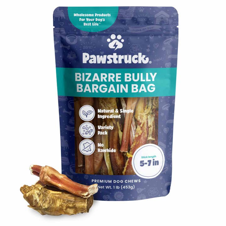 Pawstruck - Wholesale Pet Treats - Dog - Bizarre Bully Stick Bargain Bag
