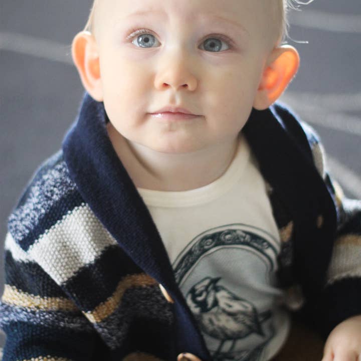 loop collection - Wholesale Cardigan - Baby - Historian Recycled Cotton Baby/Toddler Sweater -Navy4